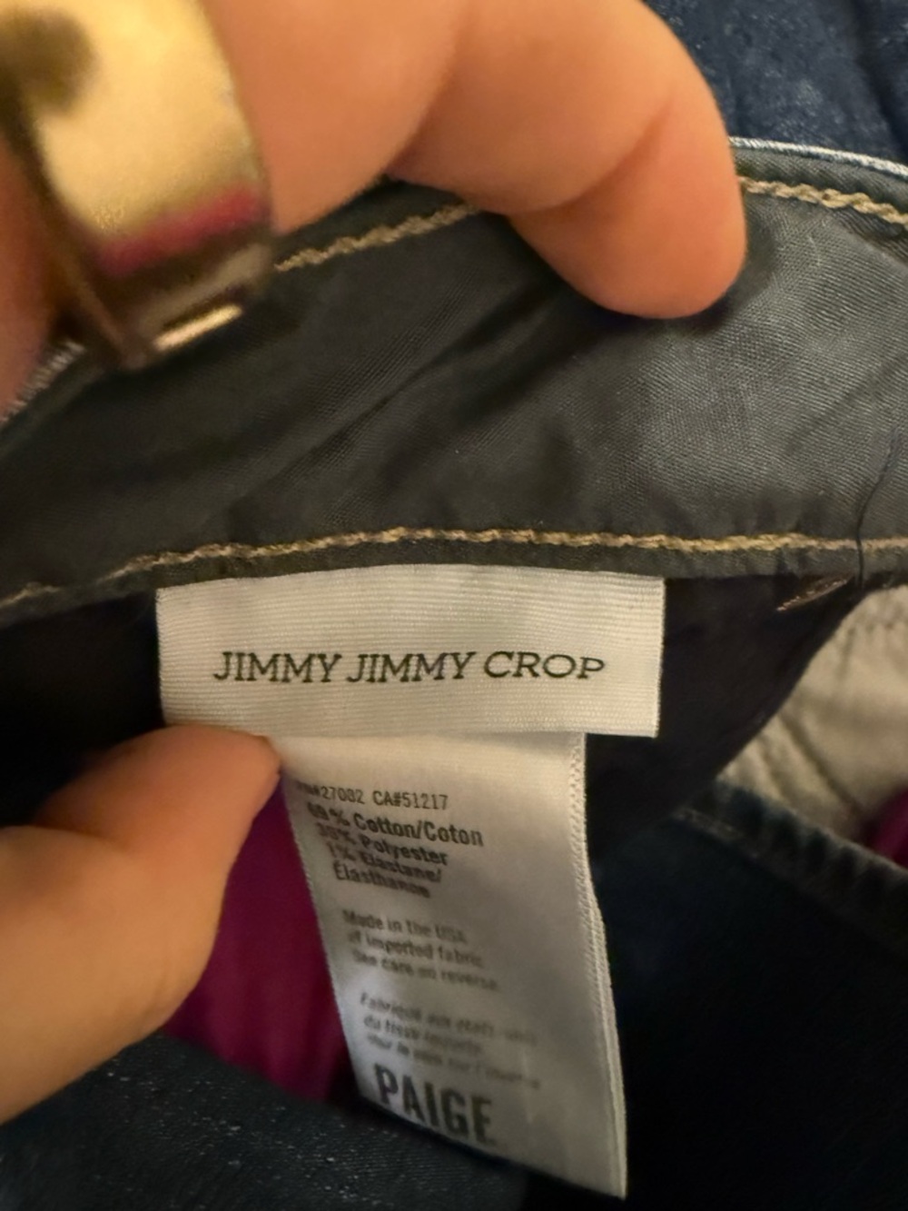 PAIGE Jimmy Jimmy Crop Jeans Size 25 Slim‎ Straight - Picture 4 of 4